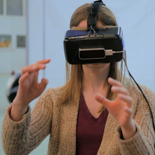 Virtual reality at a business conference
